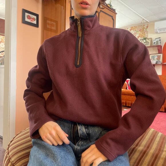 Mountian warehouse burgundy quarter zip pullover sweater! - Picture 4 of 15